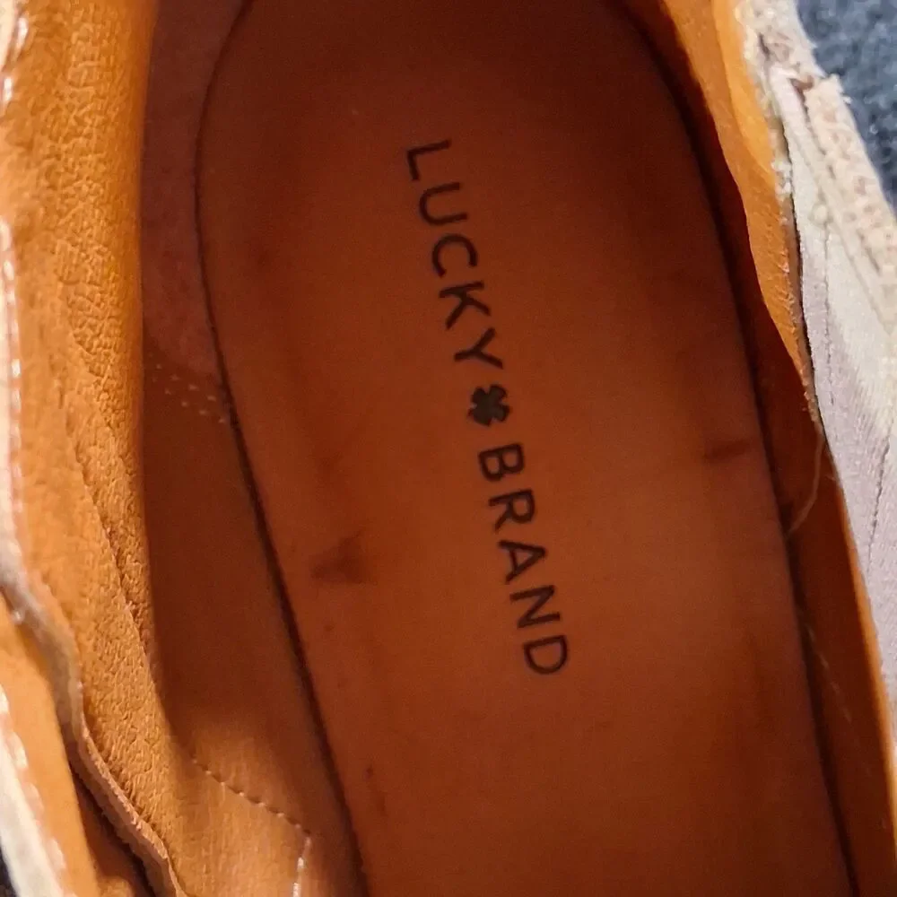 Lucky Brand Tan Suede Ankle Booties Sz 12M Bohemian Chic Western Cowgirl